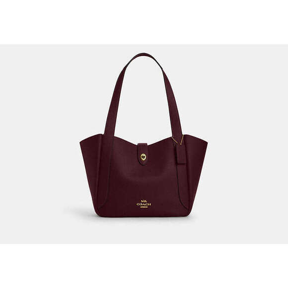Coach 🆕 Hadley Turnlock Tote Bag dark wine - Picture 3 of 5